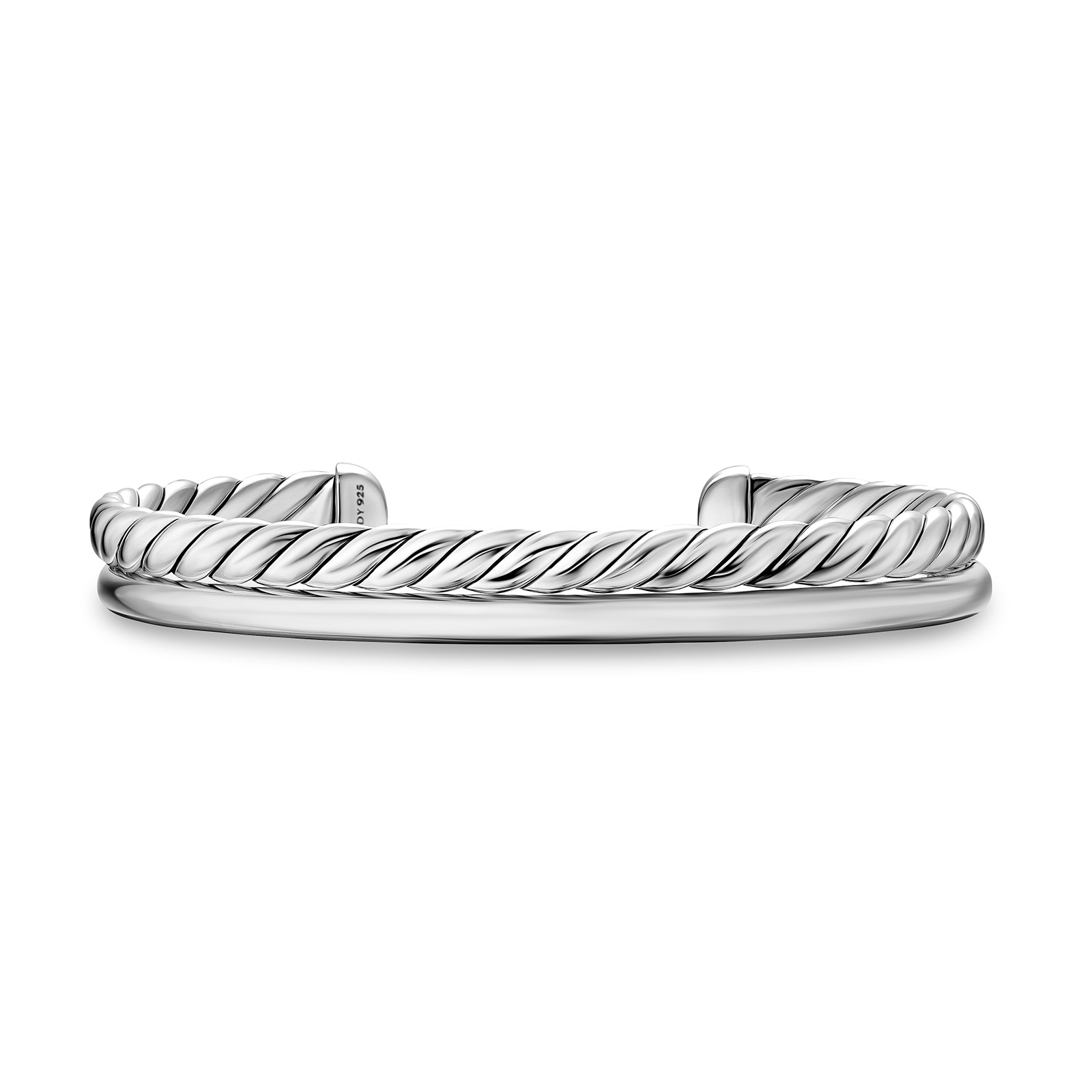 David Yurman DY Mercer® Two Row Cuff Bracelet In Sterling Silver, 8mm - Size Large