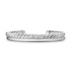 David Yurman DY Mercer® Two Row Cuff Bracelet In Sterling Silver, 8mm - Size Medium