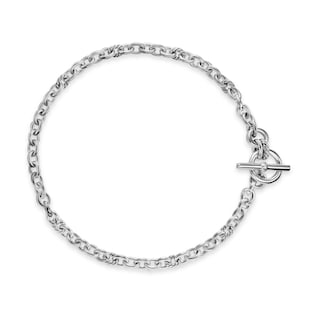 David Yurman DY Mercer® Toggle Chain Necklace In Sterling Silver With Diamonds, 8mm