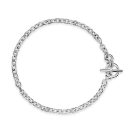 37360231 - DY Mercer® Toggle Chain Necklace In Sterling Silver With Diamonds, 8mm
