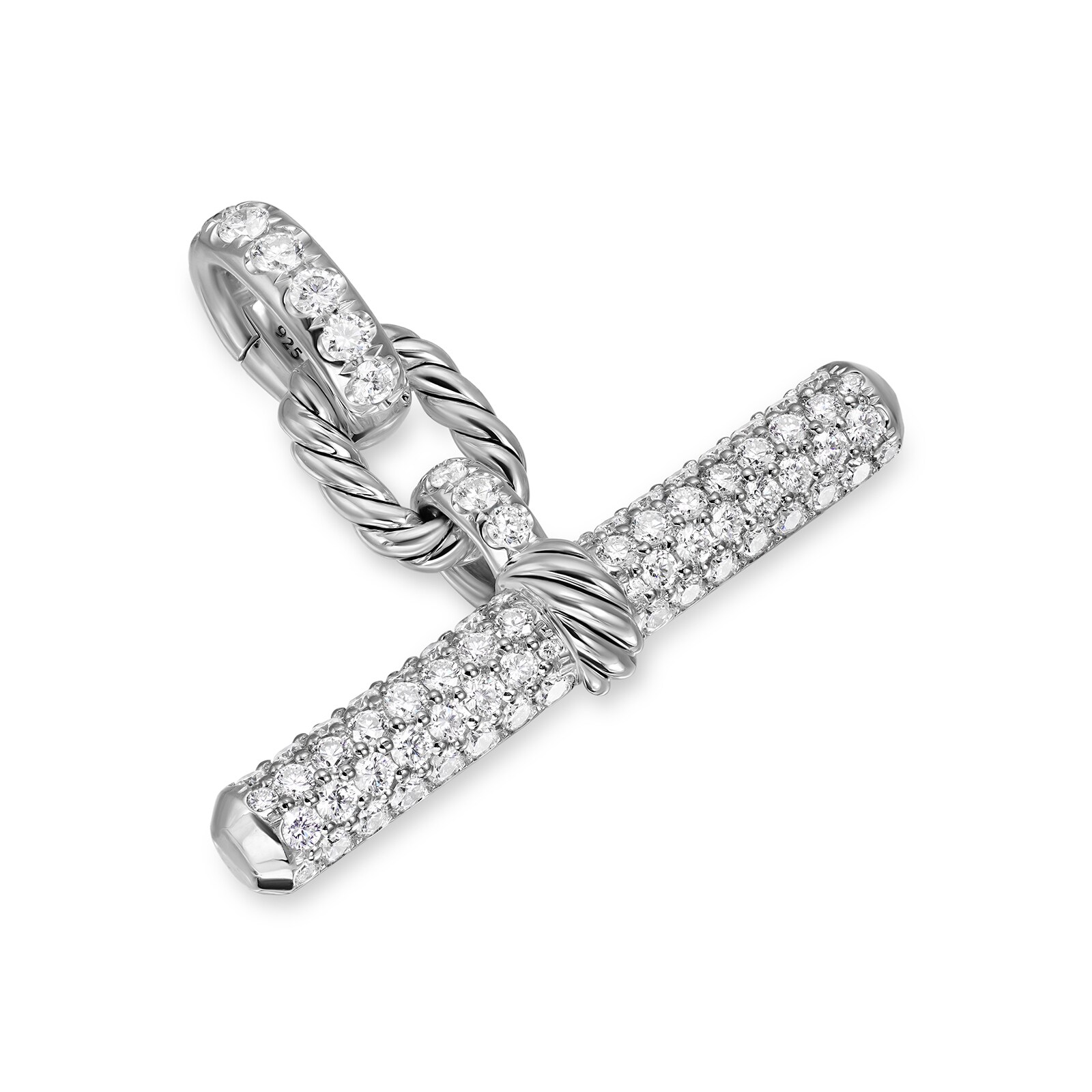 David Yurman DY Madison® Toggle Pendant In Sterling Silver With Diamonds, 29mm