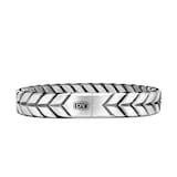 David Yurman Chevron Woven Bracelet in Sterling Silver with Black Diamonds and Black Nylon, 12mm