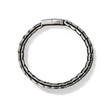 David Yurman Chevron Woven Bracelet in Sterling Silver with Black Diamonds and Black Nylon, 12mm