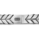 David Yurman Chevron Woven Bracelet in Sterling Silver with Black Diamonds and Black Nylon, 12mm