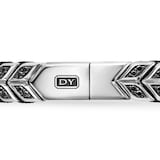 David Yurman Chevron Woven Bracelet in Sterling Silver with Black Diamonds and Black Nylon, 9mm - Size Medium