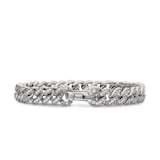 David Yurman Curb Chain Bracelet in Sterling Silver with Diamonds, 8mm - Size Small