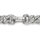 David Yurman Curb Chain Bracelet in Sterling Silver with Diamonds, 8mm - Size Small