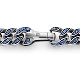 David Yurman Curb Chain Bracelet in Sterling Silver with Sapphires, 8mm