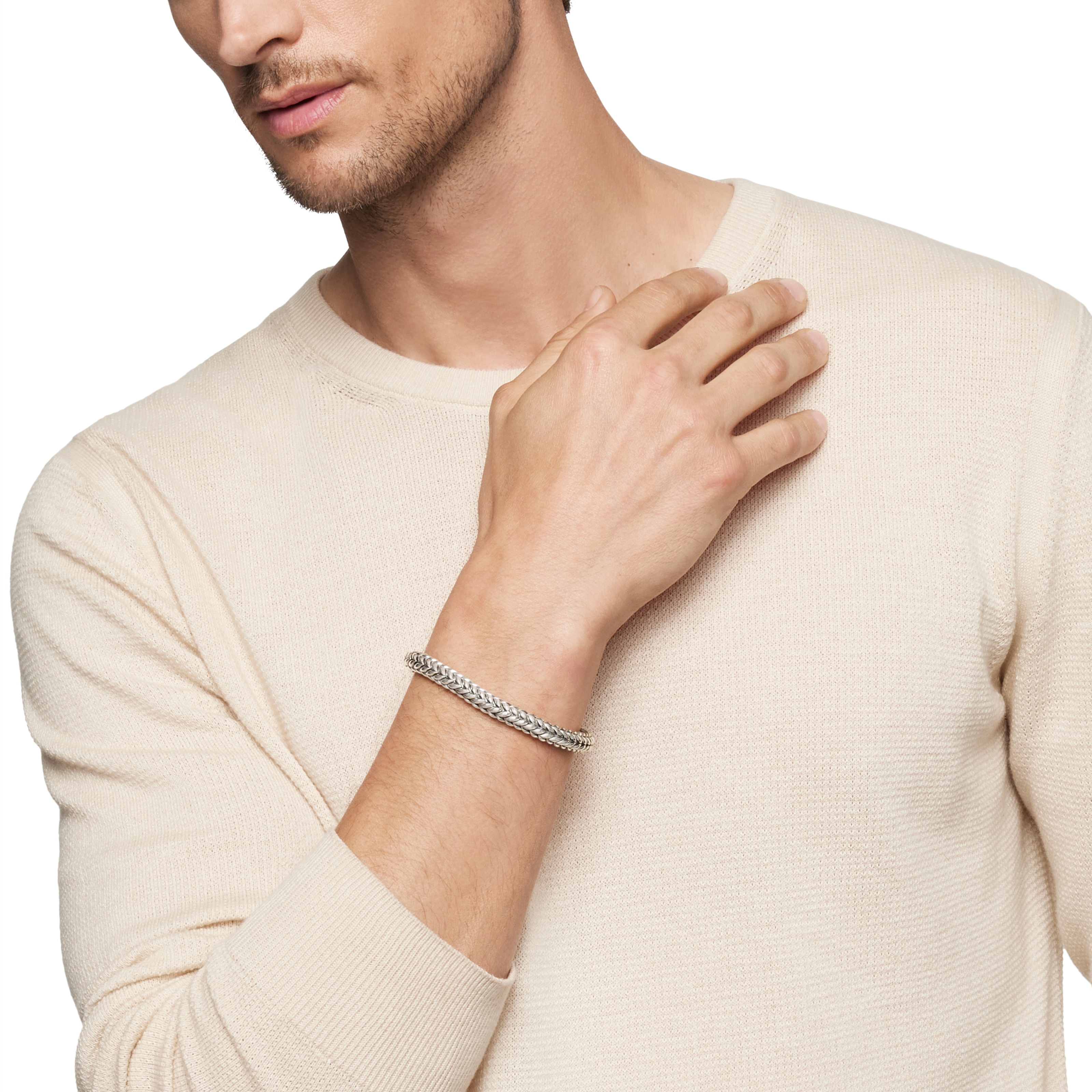 David Yurman Chevron Bead Bracelet in Sterling Silver, 8mm