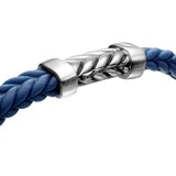 David Yurman Chevron Bracelet  in Blue Rubber with Sterling Silver, 6mm