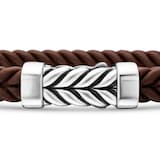David Yurman Chevron Bracelet  in Brown Rubber with Sterling Silver, 6mm
