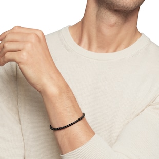 David Yurman Spiritual Beads Cushion Bracelet in Sterling Silver with Black Onyx ,4mm