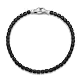 David Yurman Spiritual Beads Cushion Bracelet in Sterling Silver with Black Onyx ,4mm
