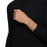 David Yurman Curb Chain Bracelet in Sterling Silver with Black Diamonds, 6mm
