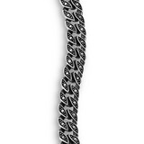David Yurman Curb Chain Bracelet in Sterling Silver with Black Diamonds, 6mm