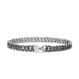 David Yurman Curb Chain Bracelet in Sterling Silver with Black Diamonds, 6mm