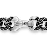 David Yurman Curb Chain Bracelet in Sterling Silver with Black Diamonds, 6mm