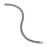 David Yurman Curb Chain Bracelet in Sterling Silver with Black Diamonds, 6mm