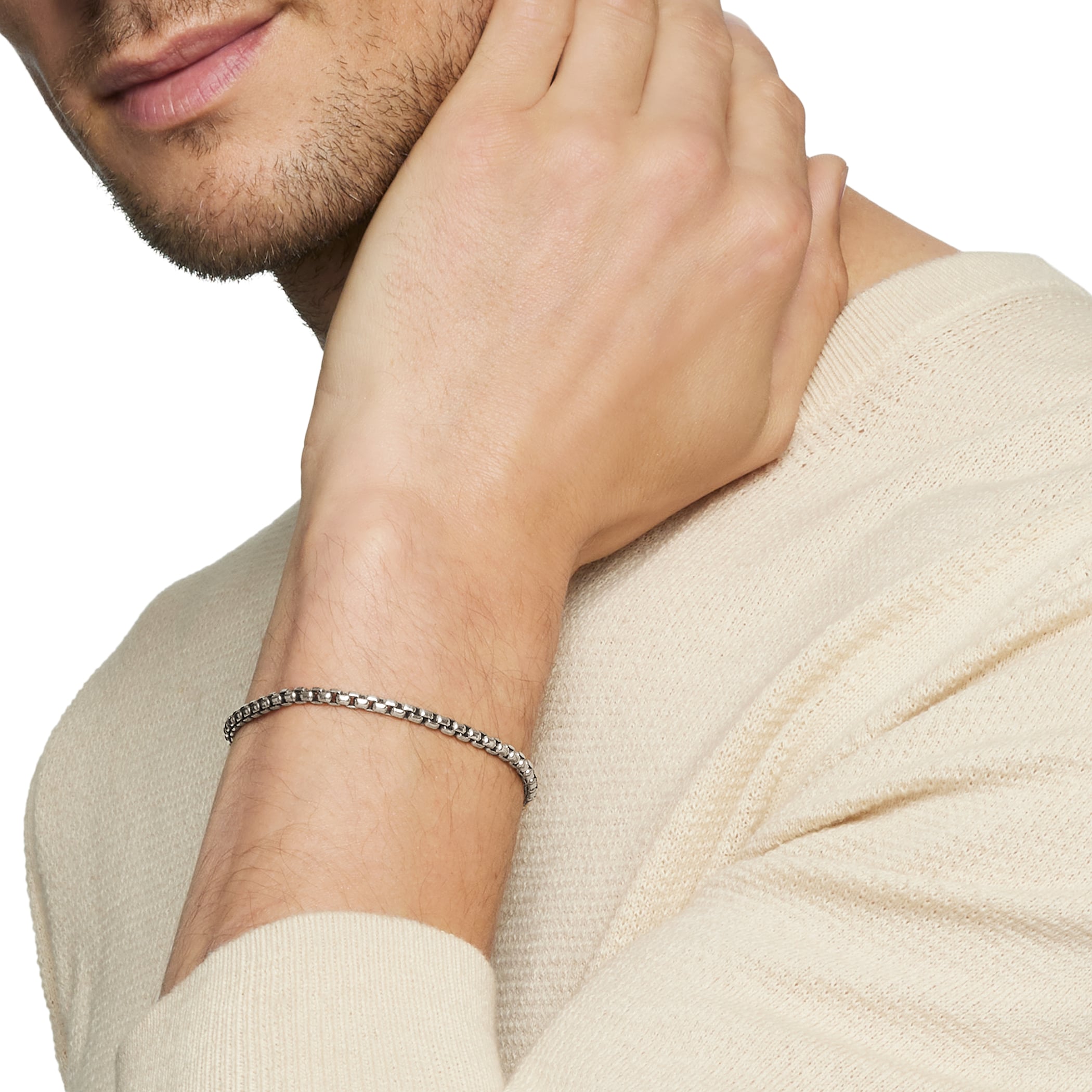 David Yurman Box Chain Bracelet in Sterling Silver, 4mm David Yurman Box Chain Bracelet in Sterling Silver, 4mm