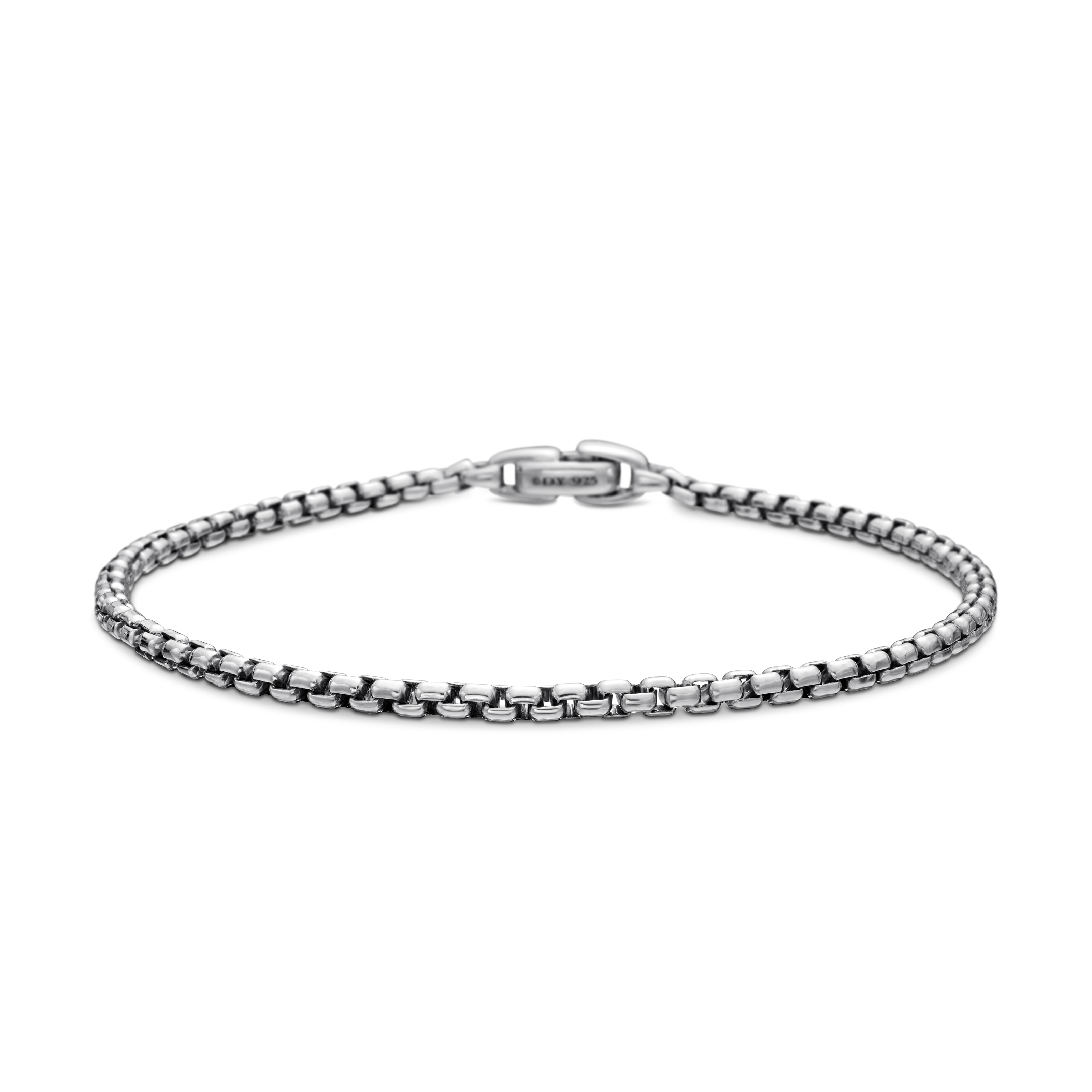 Box Chain Bracelet in Sterling Silver, 2.7mm - Size Large