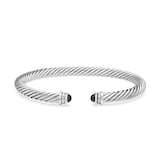 David Yurman Classic Cable Bracelet in Sterling Silver with Black Onyx and Diamonds, 5mm