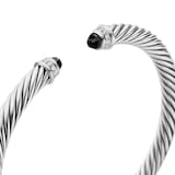 David Yurman Classic Cable Bracelet in Sterling Silver with Black Onyx and Diamonds, 5mm
