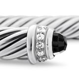 David Yurman Classic Cable Bracelet in Sterling Silver with Black Onyx and Diamonds, 5mm