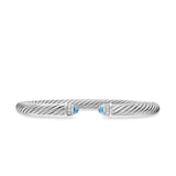 David Yurman Classic Cable Bracelet in Sterling Silver with Blue Topaz and Diamonds, 5mm