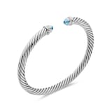 David Yurman Classic Cable Bracelet in Sterling Silver with Blue Topaz and Diamonds, 5mm