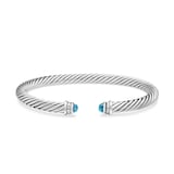 David Yurman Classic Cable Bracelet in Sterling Silver with Blue Topaz and Diamonds, 5mm