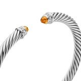David Yurman Classic Cable Bracelet in Sterling Silver with Citrine and Diamonds, 5mm - Size Medium