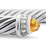 David Yurman Classic Cable Bracelet in Sterling Silver with Citrine and Diamonds, 5mm - Size Medium