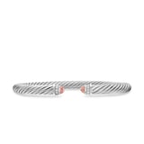 David Yurman Classic Cable Bracelet in Sterling Silver with Morganite and Diamonds, 5mm - Size Small