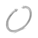 David Yurman Classic Cable Bracelet in Sterling Silver with Pearls and Diamonds, 5mm