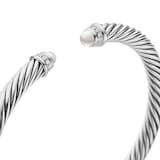 David Yurman Classic Cable Bracelet in Sterling Silver with Pearls and Diamonds, 5mm