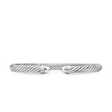 David Yurman Classic Cable Bracelet in Sterling Silver with Diamonds, 5mm - Size Small