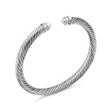 David Yurman Classic Cable Bracelet in Sterling Silver with Diamonds, 5mm - Size Small