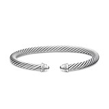 David Yurman Classic Cable Bracelet in Sterling Silver with Diamonds, 5mm - Size Small