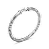 David Yurman Buckle Classic Cable Bracelet in Sterling Silver with Diamonds, 5mm