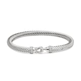David Yurman Buckle Classic Cable Bracelet in Sterling Silver with Diamonds, 5mm