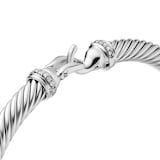 David Yurman Buckle Classic Cable Bracelet in Sterling Silver with Diamonds, 5mm