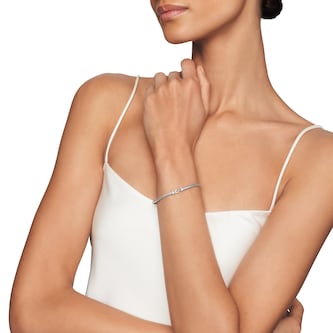 David Yurman Buckle Classic Cable Bracelet in Sterling Silver with Diamonds, 3mm