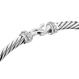 David Yurman Buckle Classic Cable Bracelet in Sterling Silver with Diamonds, 3mm