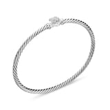 David Yurman Cable Collectibles® Heart Bracelet in Sterling Silver with Pavé Diamonds, 3mm