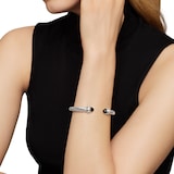 David Yurman Classic Cable Bracelet in Sterling Silver with Black Onyx and Diamonds, 7mm