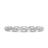 David Yurman Stax Link Bracelet in Sterling Silver with Diamonds, 6.7mm - Size Small