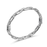 David Yurman Stax Link Bracelet in Sterling Silver with Diamonds, 6.7mm - Size Small