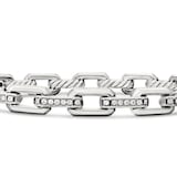 David Yurman Stax Link Bracelet in Sterling Silver with Diamonds, 6.7mm - Size Small