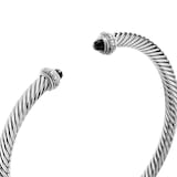 David Yurman Classic Cable Bracelet in Sterling Silver with Black Onyx and Diamonds, 4mm