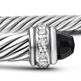 David Yurman Classic Cable Bracelet in Sterling Silver with Black Onyx and Diamonds, 4mm